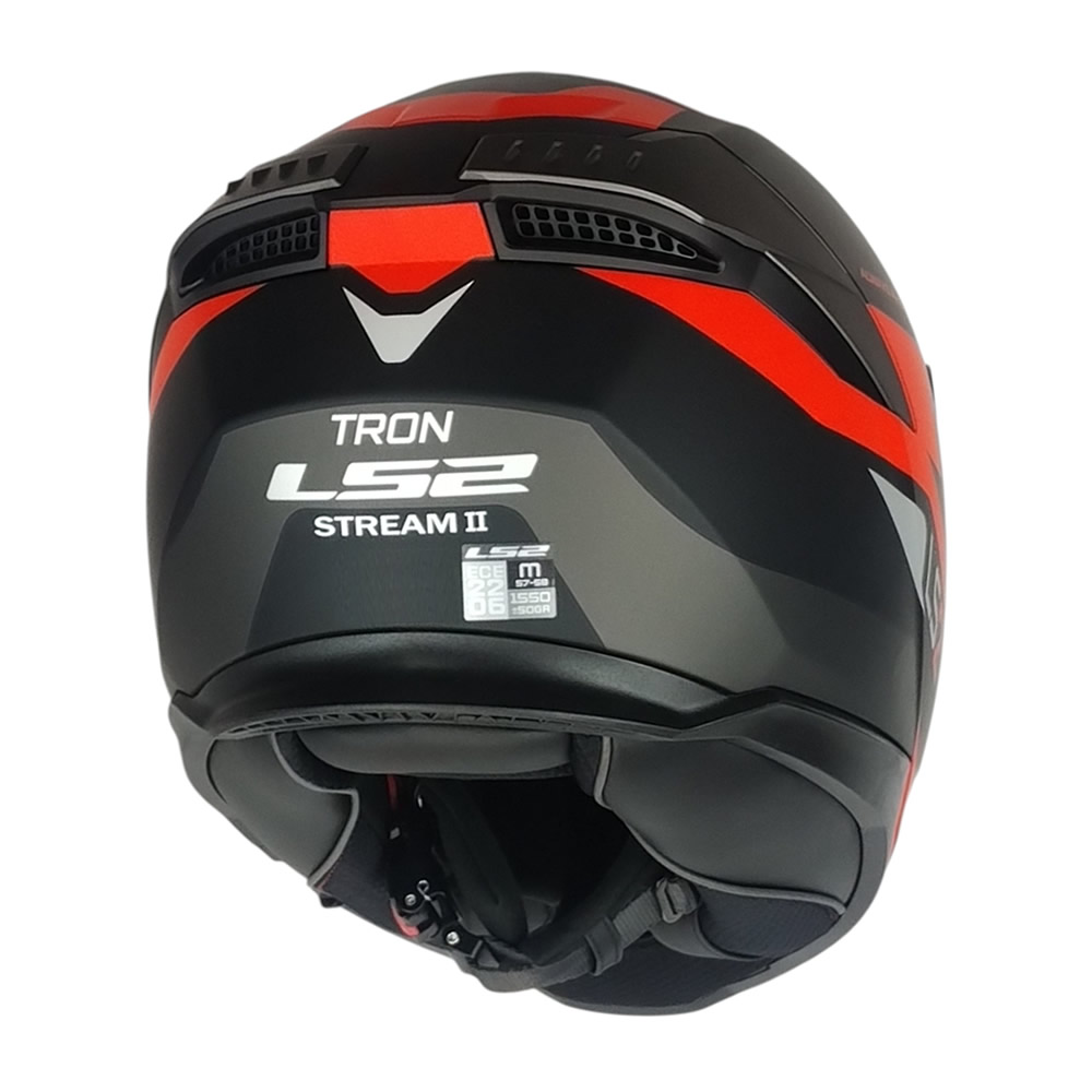 CASCO LS2 FF808 STREAM II TRON NEGRO ROJO MATTE