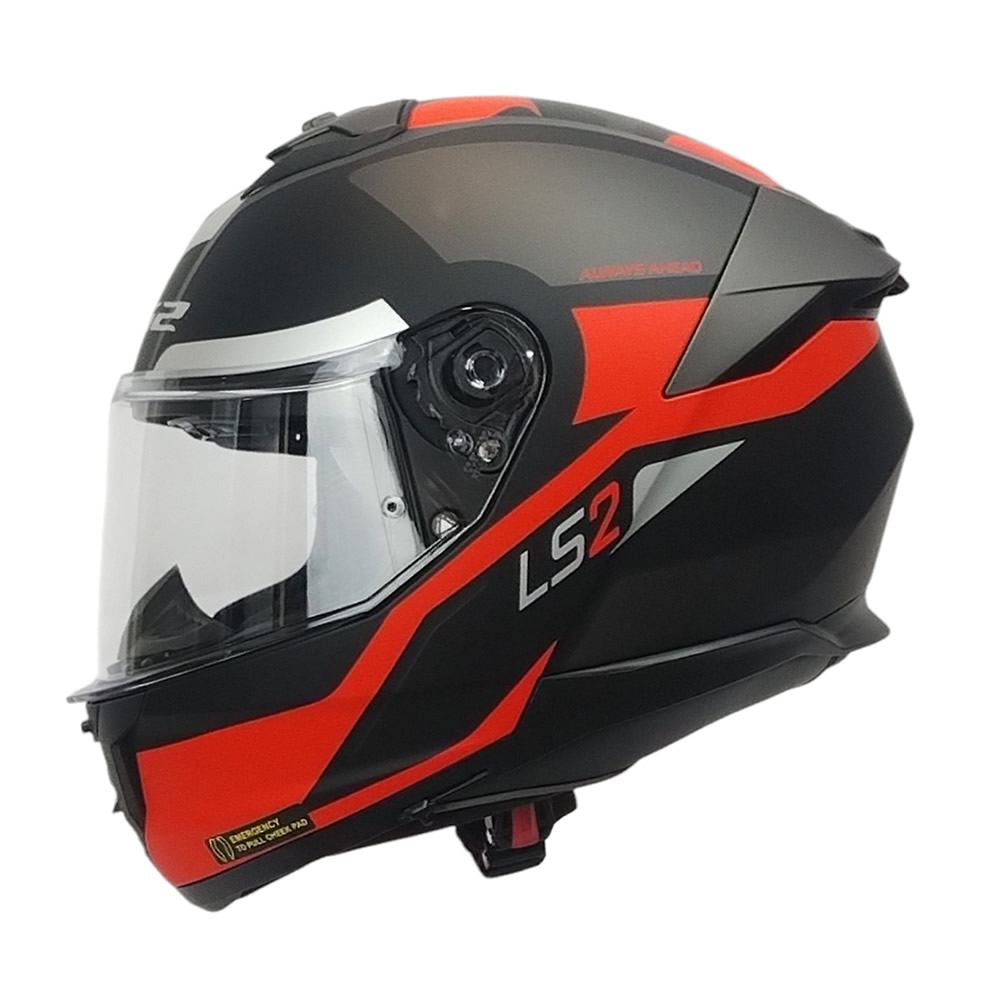 CASCO LS2 FF808 STREAM II TRON NEGRO ROJO MATTE