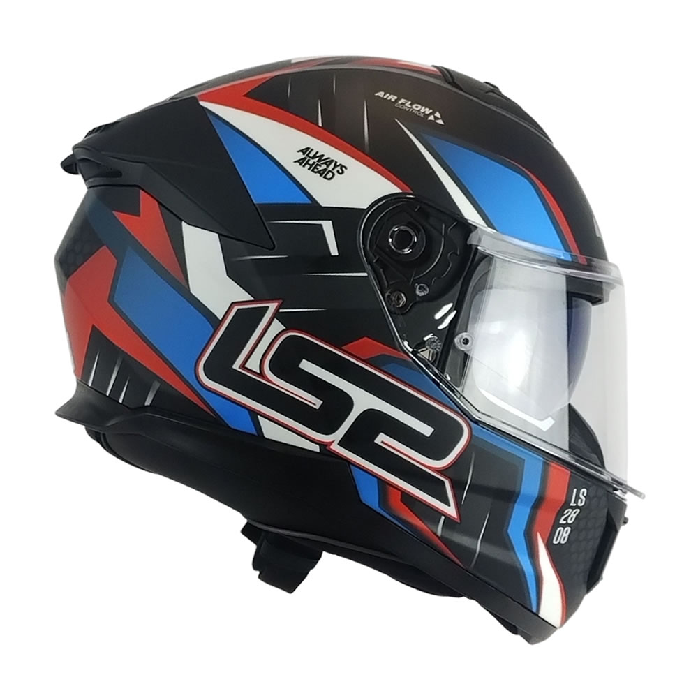 CASCO LS2 FF808 STREAM II TINUX NEGRO ROJO MATE