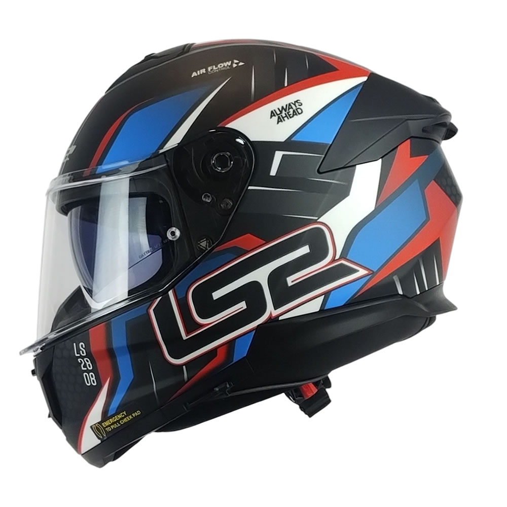 CASCO LS2 FF808 STREAM II TINUX NEGRO ROJO MATE