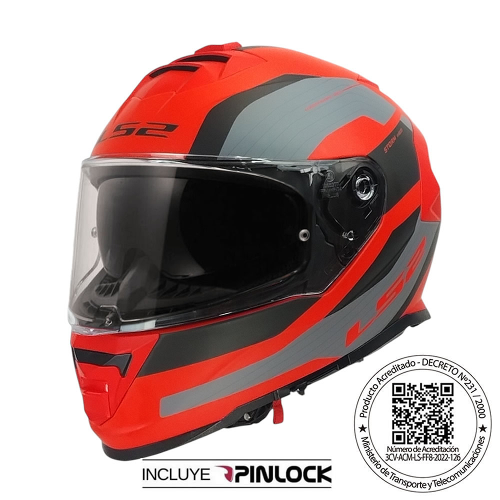 CASCO LS2 FF800 STORM II ROCKER ROJO GRIS MATE