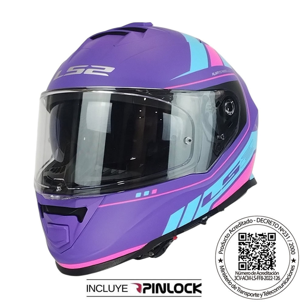 CASCO LS2 FF 800 STORM II FIST MORADO AZUL MATE