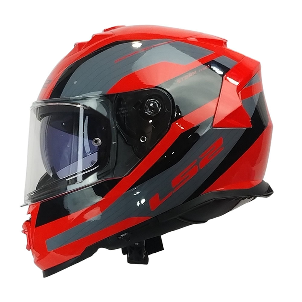 CASCO LS2 FF800 STORM II ROCKER ROJO GRIS BRILLO
