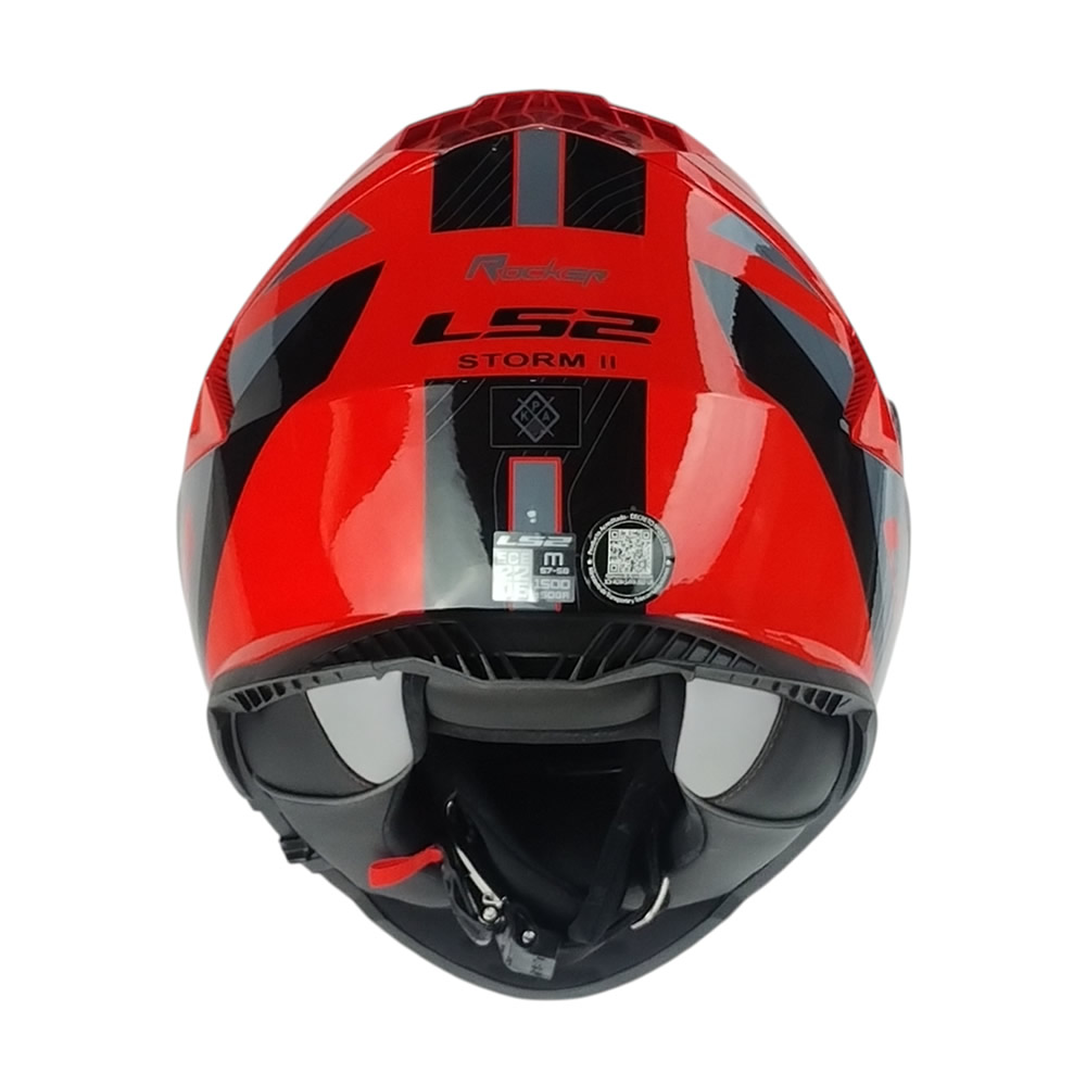 CASCO LS2 FF800 STORM II ROCKER ROJO GRIS BRILLO