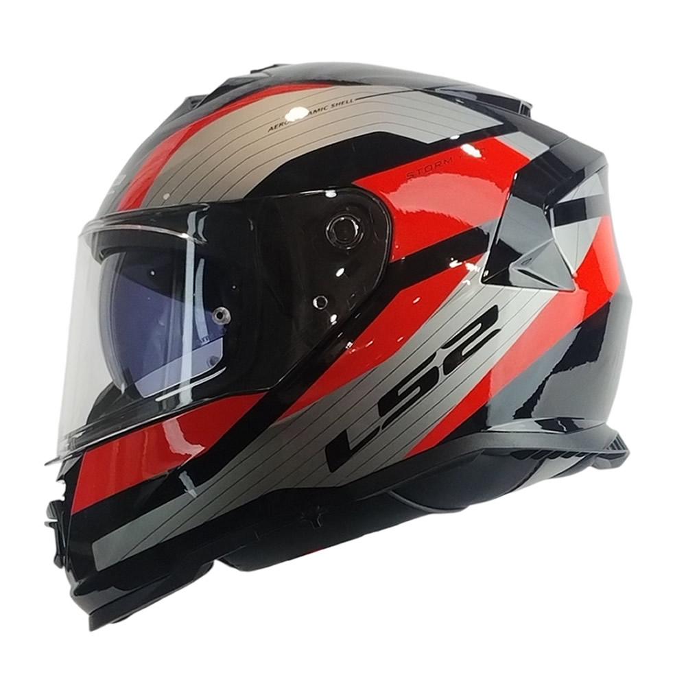 CASCO LS2 FF800 STORM II ROCKER SILVER ROJO BRILLO