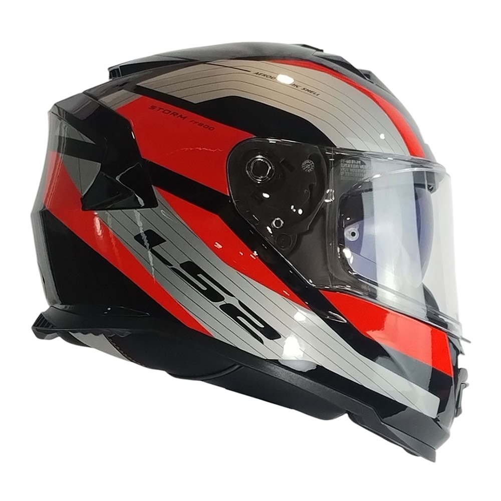 CASCO LS2 FF800 STORM II ROCKER SILVER ROJO BRILLO