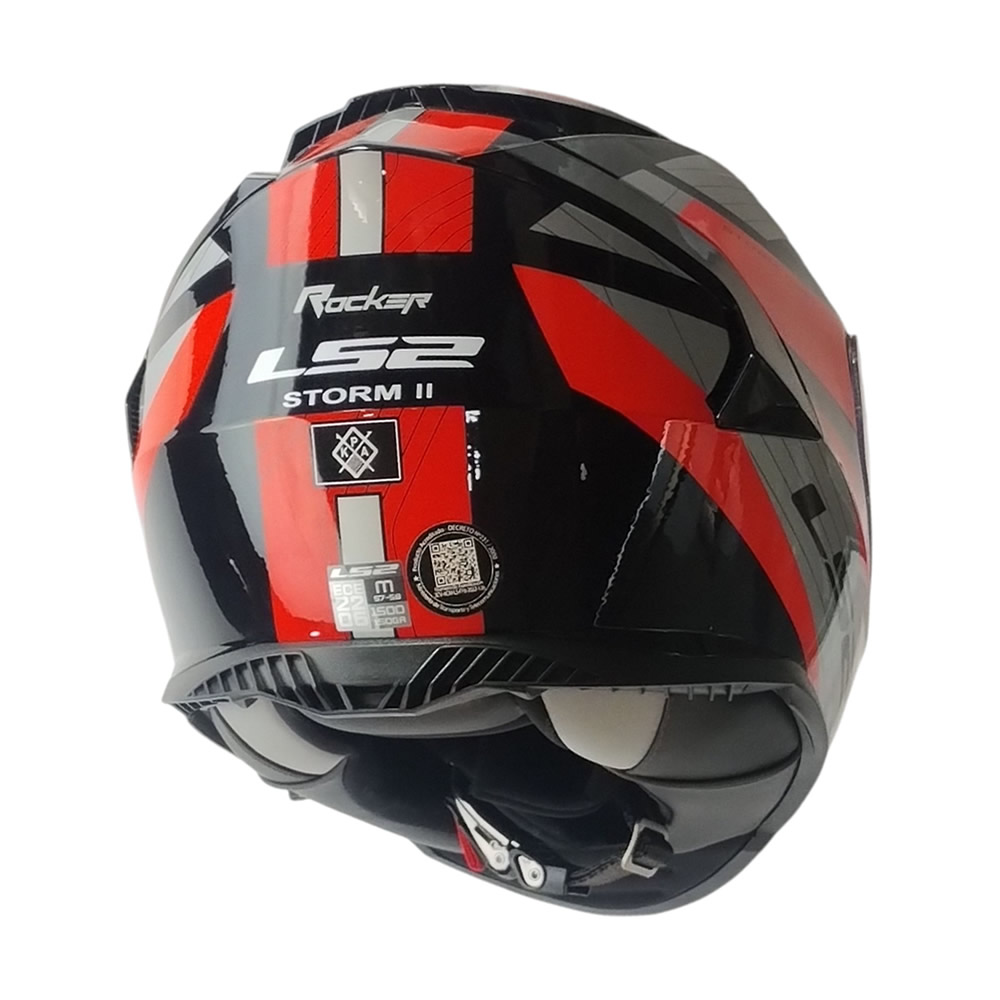CASCO LS2 FF800 STORM II ROCKER SILVER ROJO BRILLO