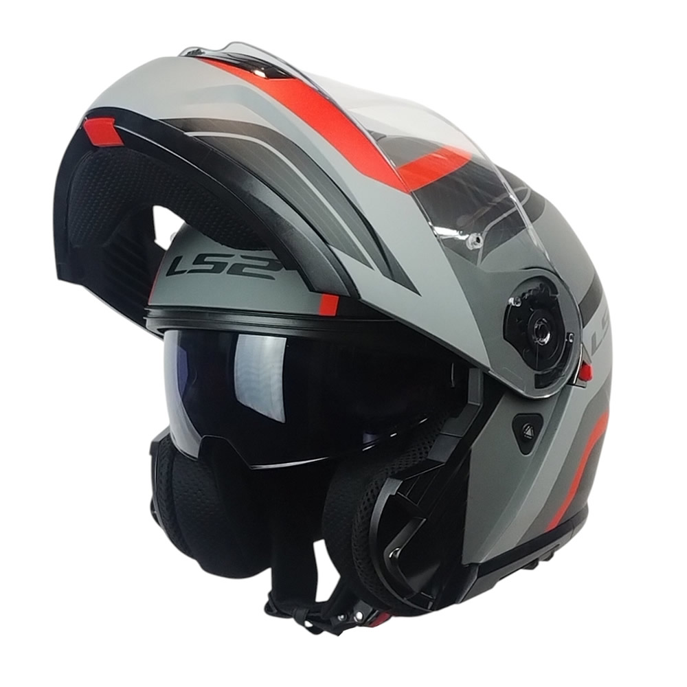CASCO LS2 FF908 STROBE II MONZA NEGRO GRIS ROJO MATE