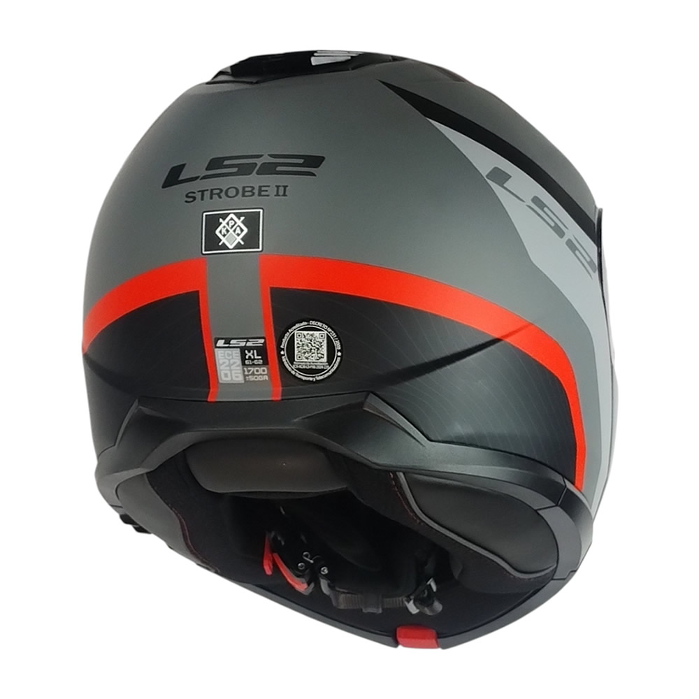 CASCO LS2 FF908 STROBE II MONZA NEGRO GRIS ROJO MATE