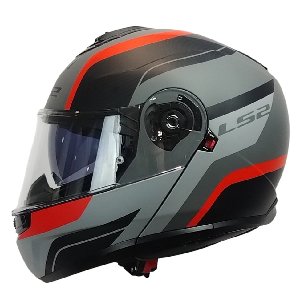 CASCO LS2 FF908 STROBE II MONZA NEGRO GRIS ROJO MATE