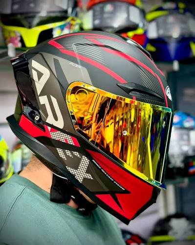 CASCO AREX MR-803 RUSH NEGRO ROJO MATE