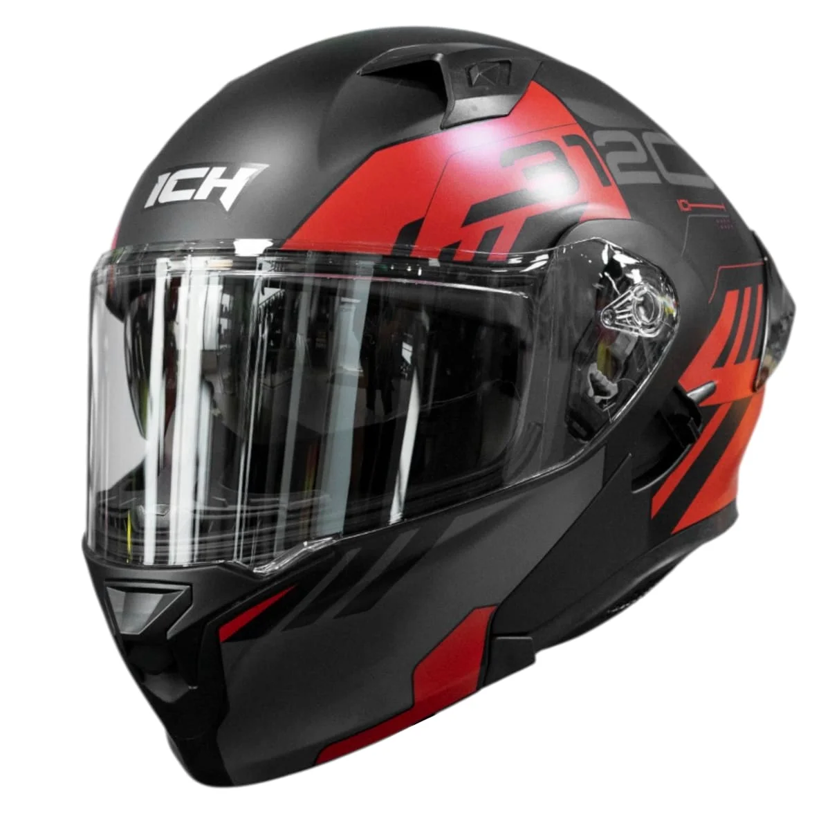 CASCO ICH 3120 WESTSAY ROJO NEGRO ABATIBLE SUN VISOR