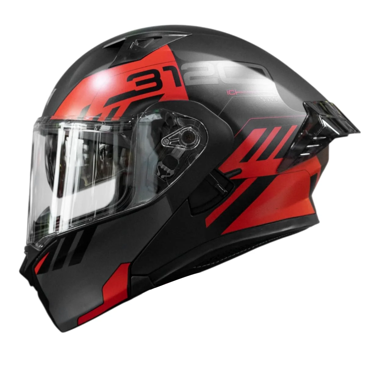 CASCO ICH 3120 WESTSAY ROJO NEGRO ABATIBLE SUN VISOR
