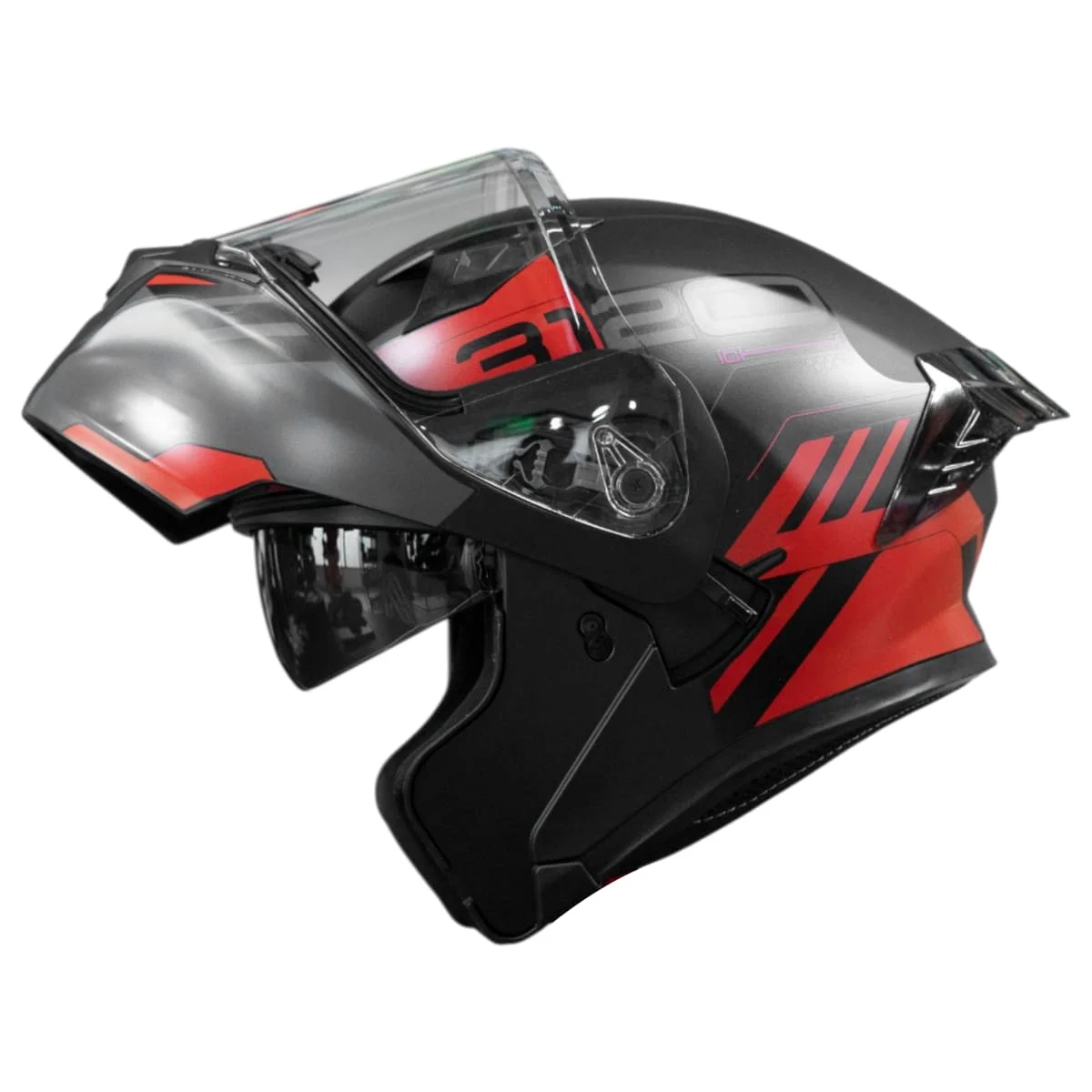 CASCO ICH 3120 WESTSAY ROJO NEGRO ABATIBLE SUN VISOR