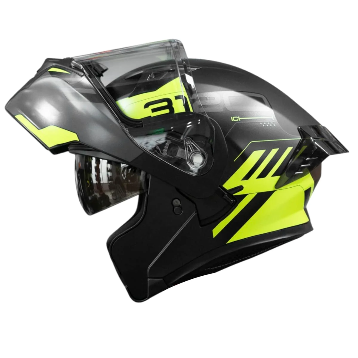 CASCO MOTO ICH 3120 WESTSAY AMARILLO NEGRO ABATIBLE SUN VISOR