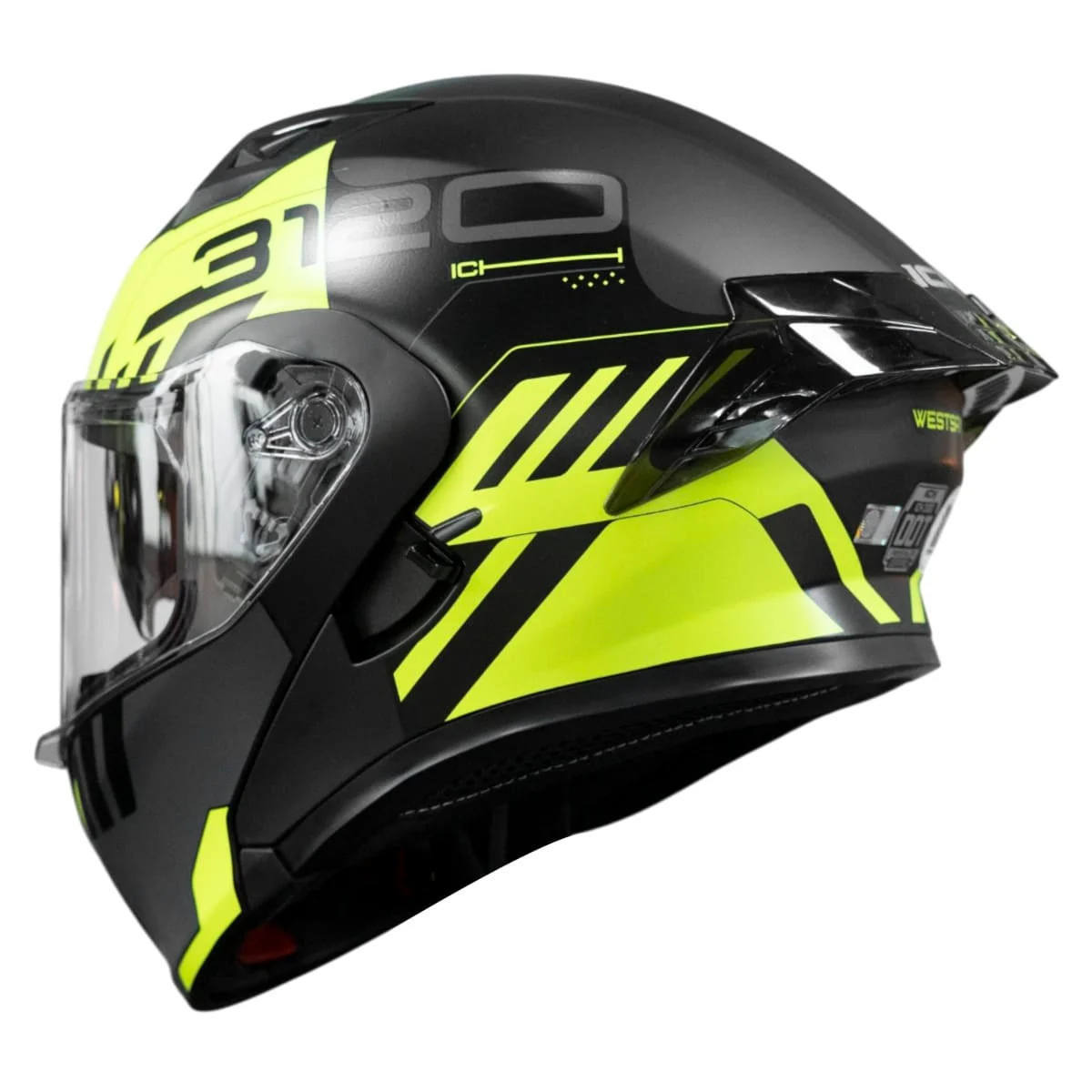 CASCO MOTO ICH 3120 WESTSAY AMARILLO NEGRO ABATIBLE SUN VISOR