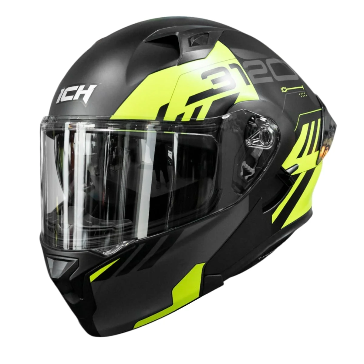 CASCO MOTO ICH 3120 WESTSAY AMARILLO NEGRO ABATIBLE SUN VISOR