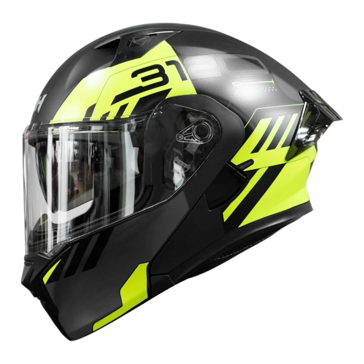 CASCO MOTO ICH 3120 WESTSAY AMARILLO NEGRO ABATIBLE SUN VISOR