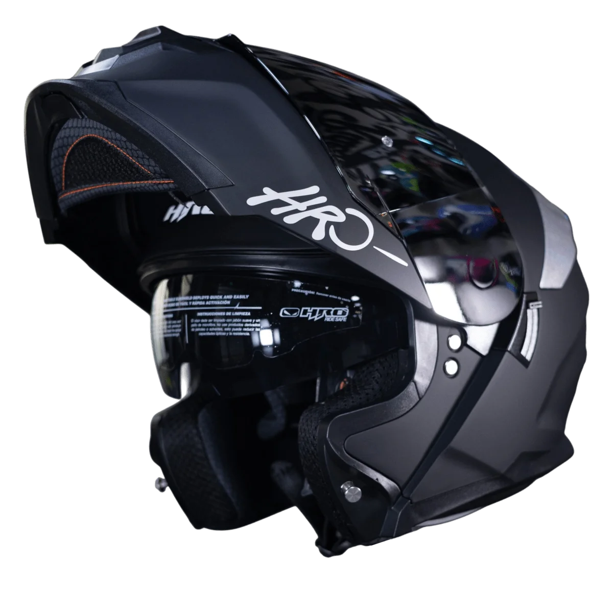 CASCO ABATIBLE HRO 3440DV SOLID NEGRO MATTE SILVER