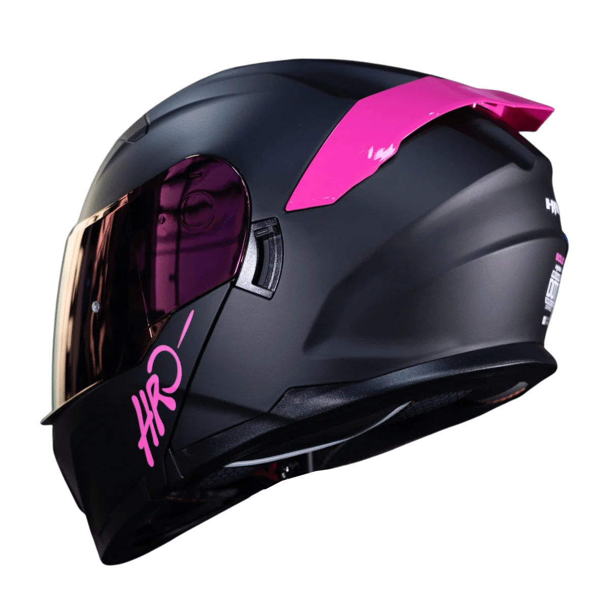 CASCO ABATIBLE HRO 3440DV SOLID NEGRO MATTE FUCSIA