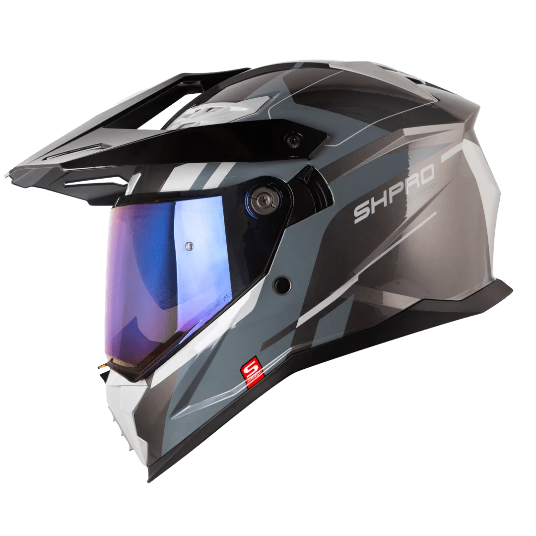 CASCO SHAFT MULTIPROPOSITO MX400 DV RENDER GRIS AZUL