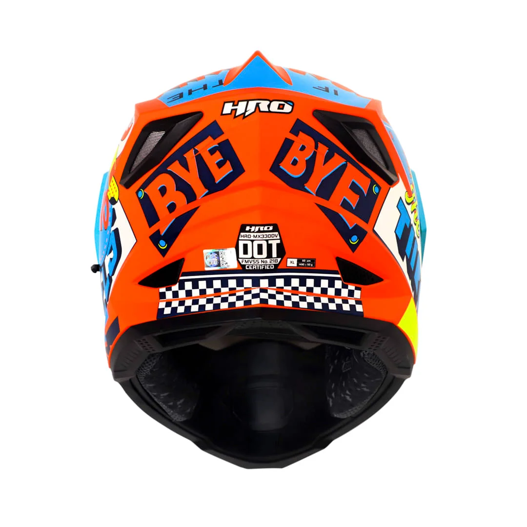 CASCO HRO MULTIPROPOSITO MX-330 BYE BYE NARANJO AZUL