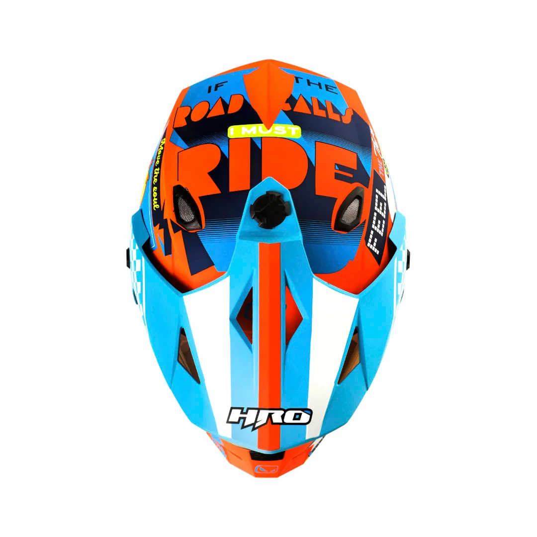 CASCO HRO MULTIPROPOSITO MX-330 BYE BYE NARANJO AZUL