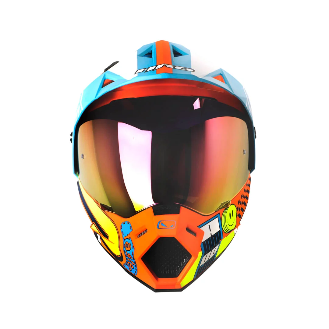CASCO HRO MULTIPROPOSITO MX-330 BYE BYE NARANJO AZUL