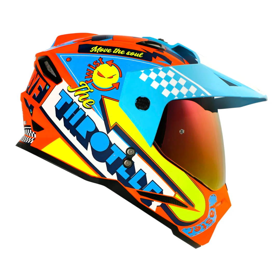 CASCO HRO MULTIPROPOSITO MX-330 BYE BYE NARANJO AZUL