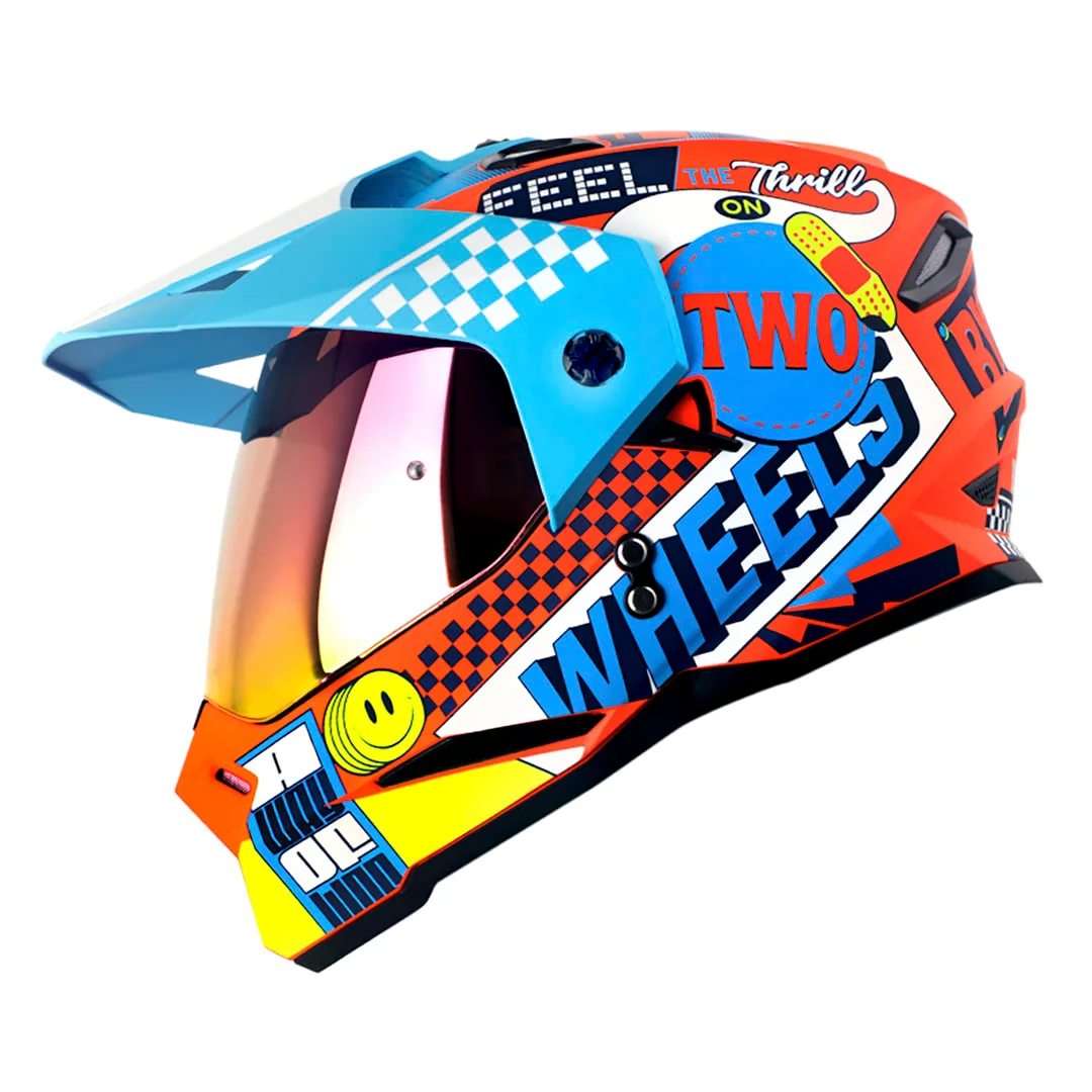 CASCO HRO MULTIPROPOSITO MX-330 BYE BYE NARANJO AZUL