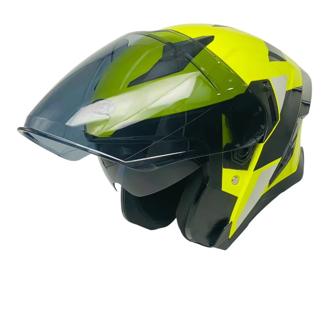 CASCO AREX MR-728 + VISOR CITY AMARILLO NEGRO