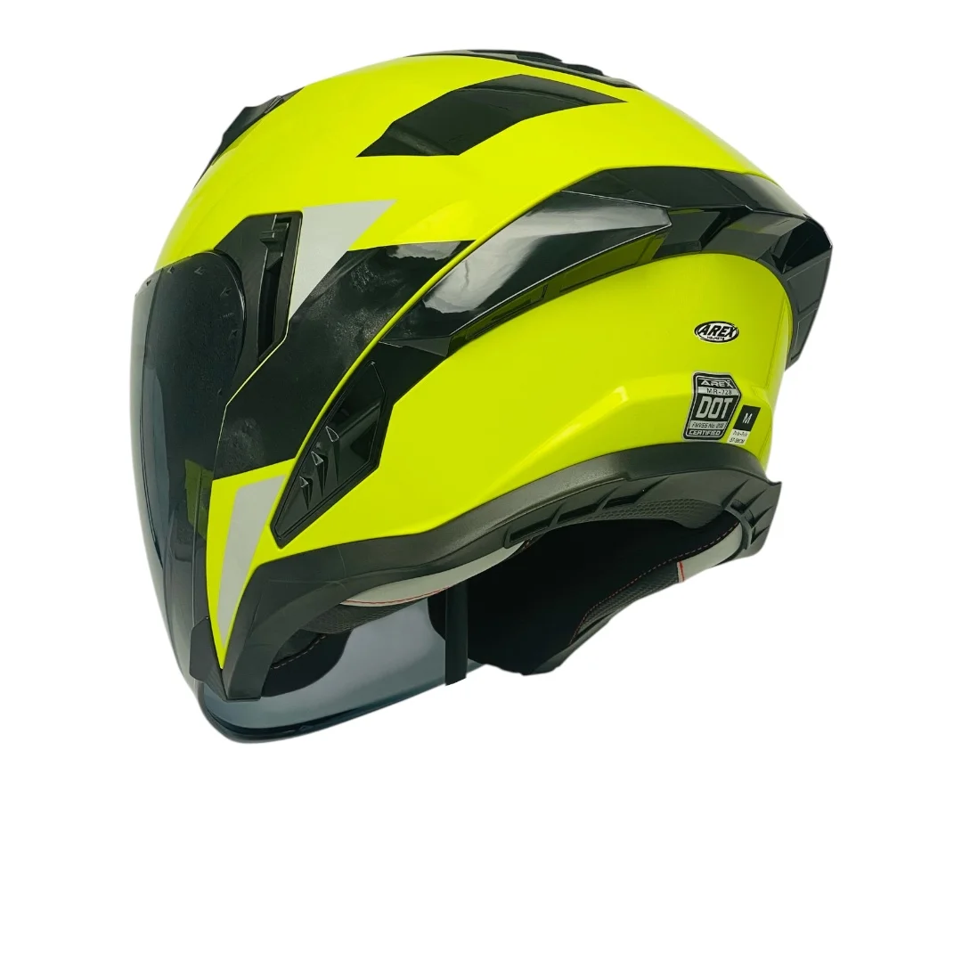 CASCO AREX MR-728 + VISOR CITY AMARILLO NEGRO