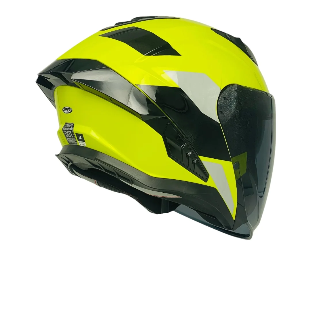 CASCO AREX MR-728 + VISOR CITY AMARILLO NEGRO