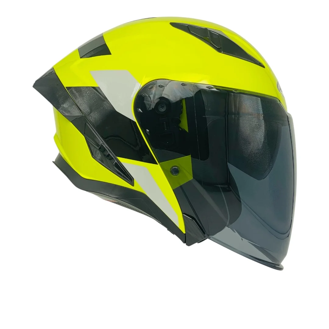 CASCO AREX MR-728 + VISOR CITY AMARILLO NEGRO
