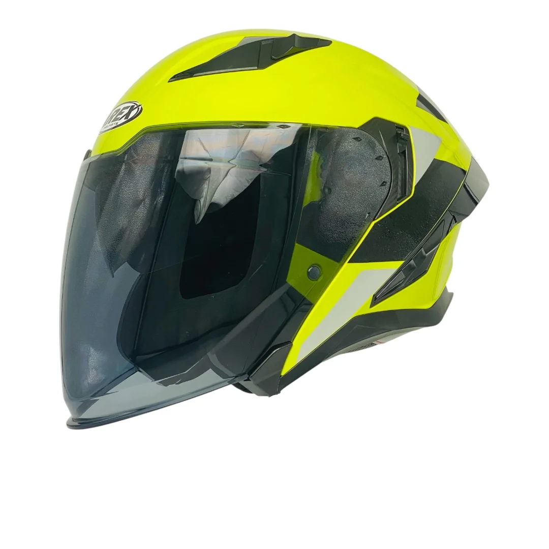 CASCO AREX MR-728 + VISOR CITY AMARILLO NEGRO