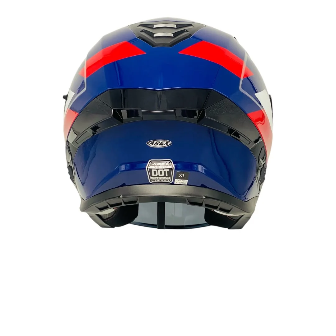 CASCO AREX MR-728 + VISOR CITY AZUL ROJO