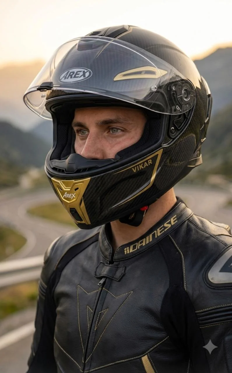 CASCO AREX MR-903 CARBON + VISOR + ANTIFOG VIKAR AMARILLO