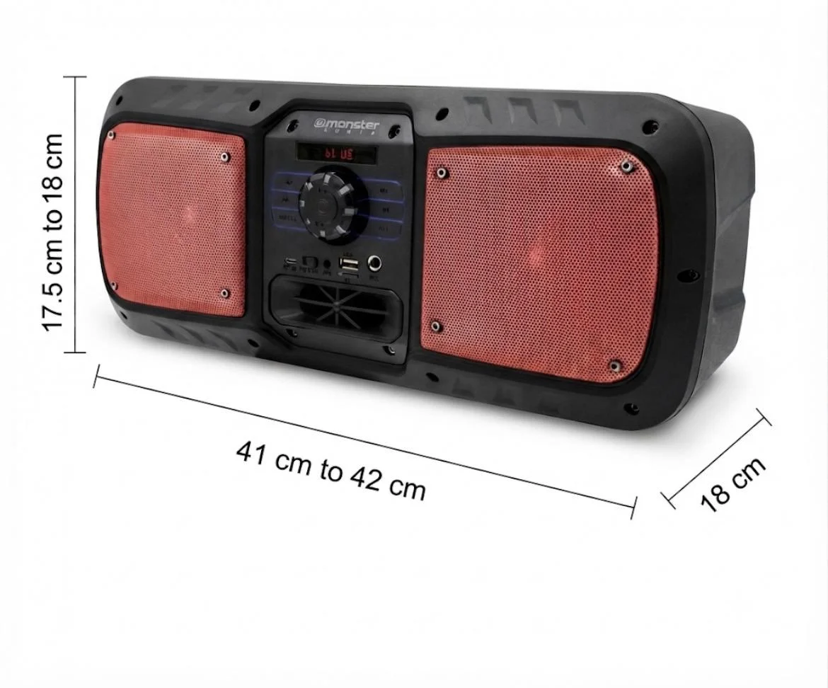 ELEK  PARLANTE ROJO KTS-1082 DOBLE 4¨RADIO FM BLUETOOTHO