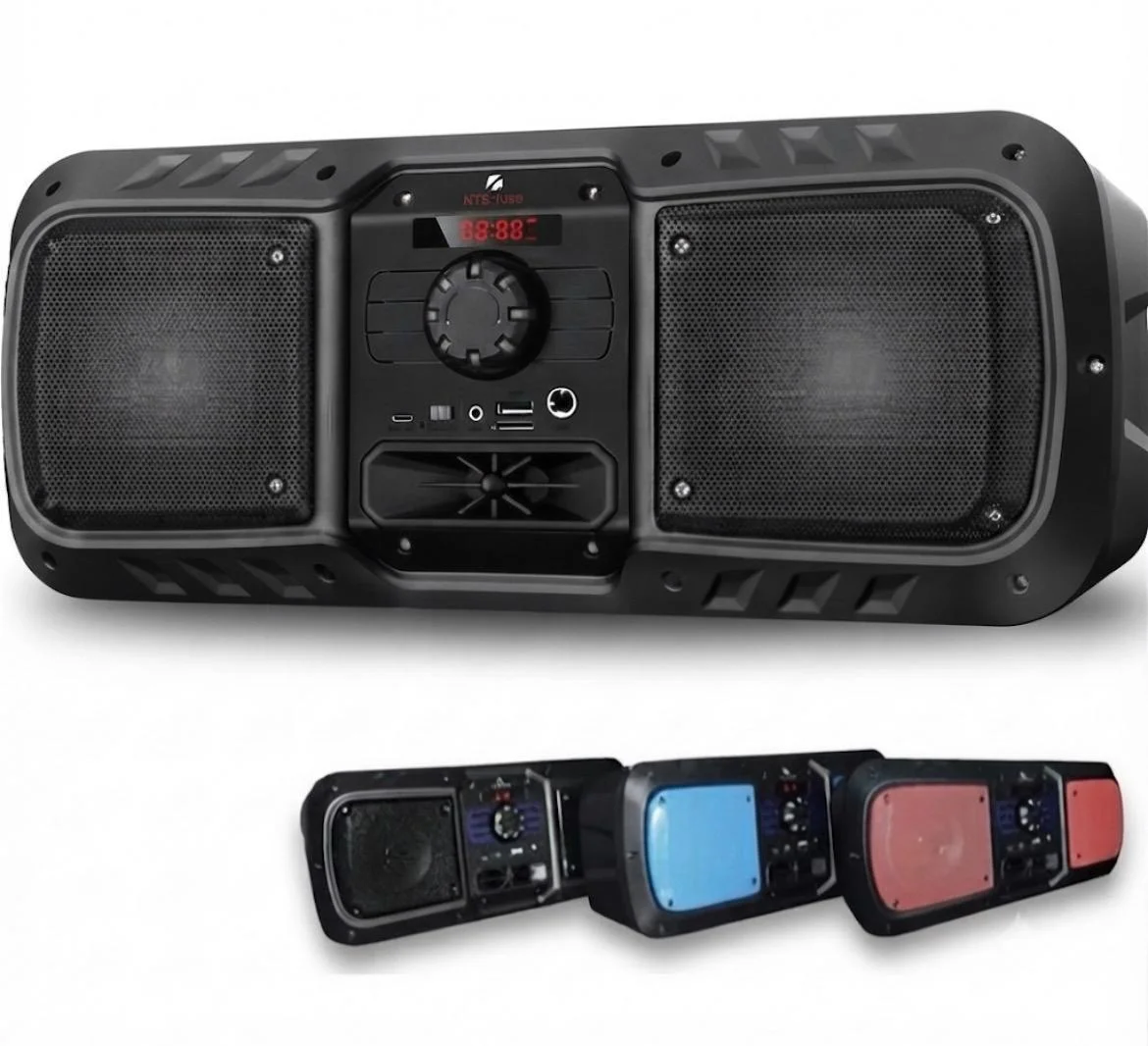 ELEK PARLANTE MOD KTS-1082 NEGRO DOBLE 4¨RADIO FM BLUETOOTH