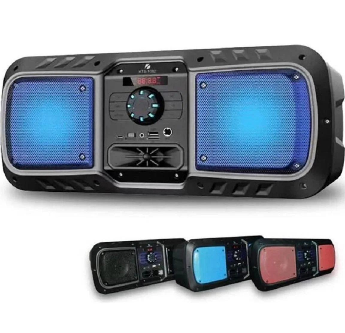 ELEK PARLANTE AZUL KTS-1082 DOBLE 4¨RADIO FM BLUETOOTHO