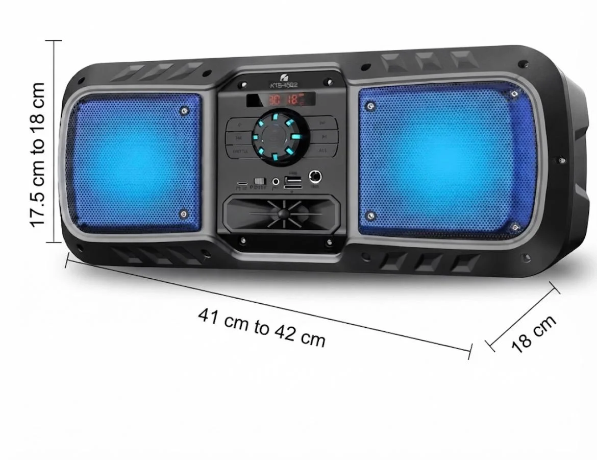 ELEK PARLANTE AZUL KTS-1082 DOBLE 4¨RADIO FM BLUETOOTHO