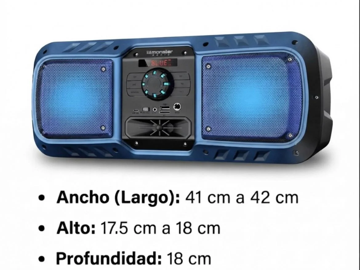 ELEK PARLANTE AZUL KTS-1082 DOBLE 4¨RADIO FM BLUETOOTHO