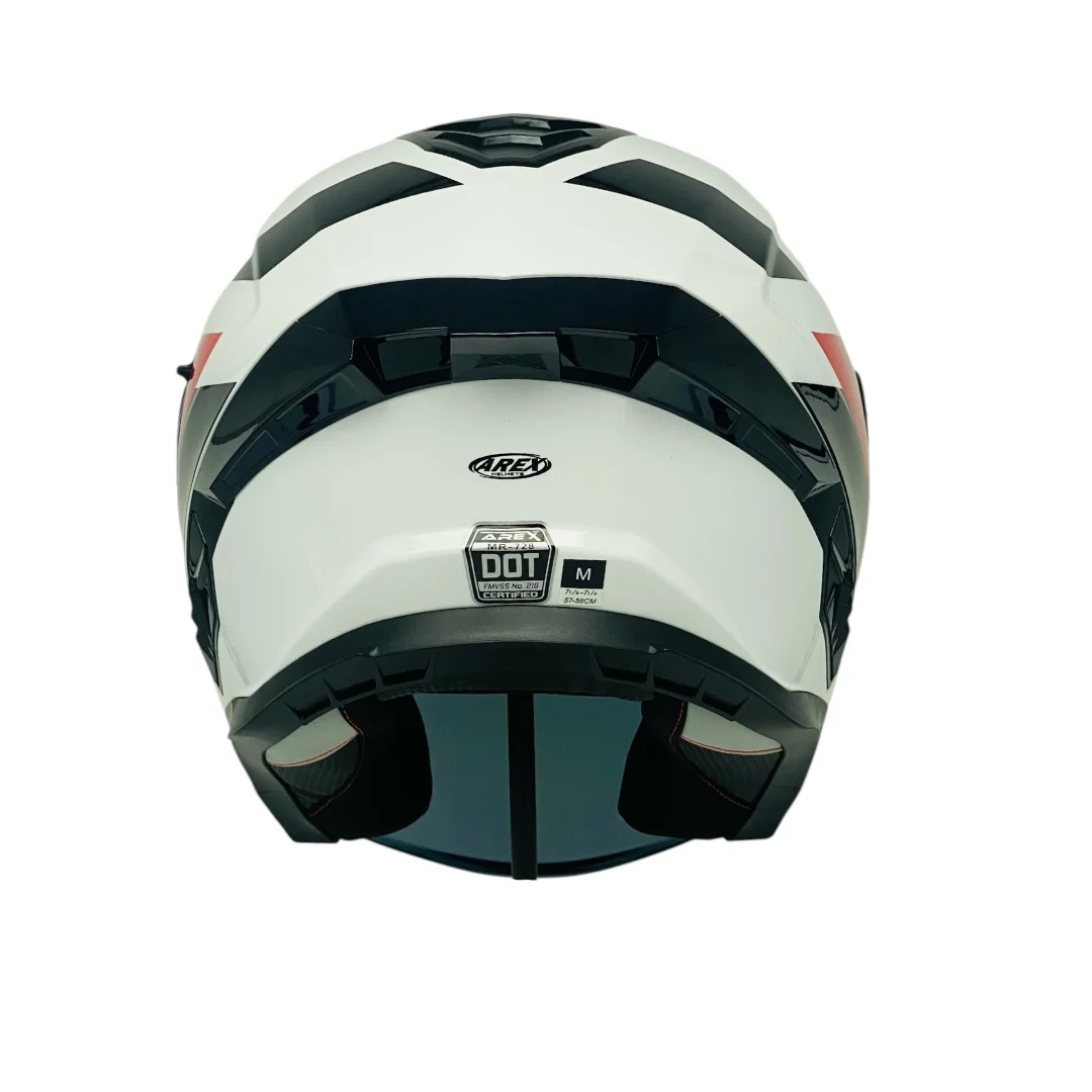 CASCO AREX MR-728 + VISOR CITY BLANCO ROJO
