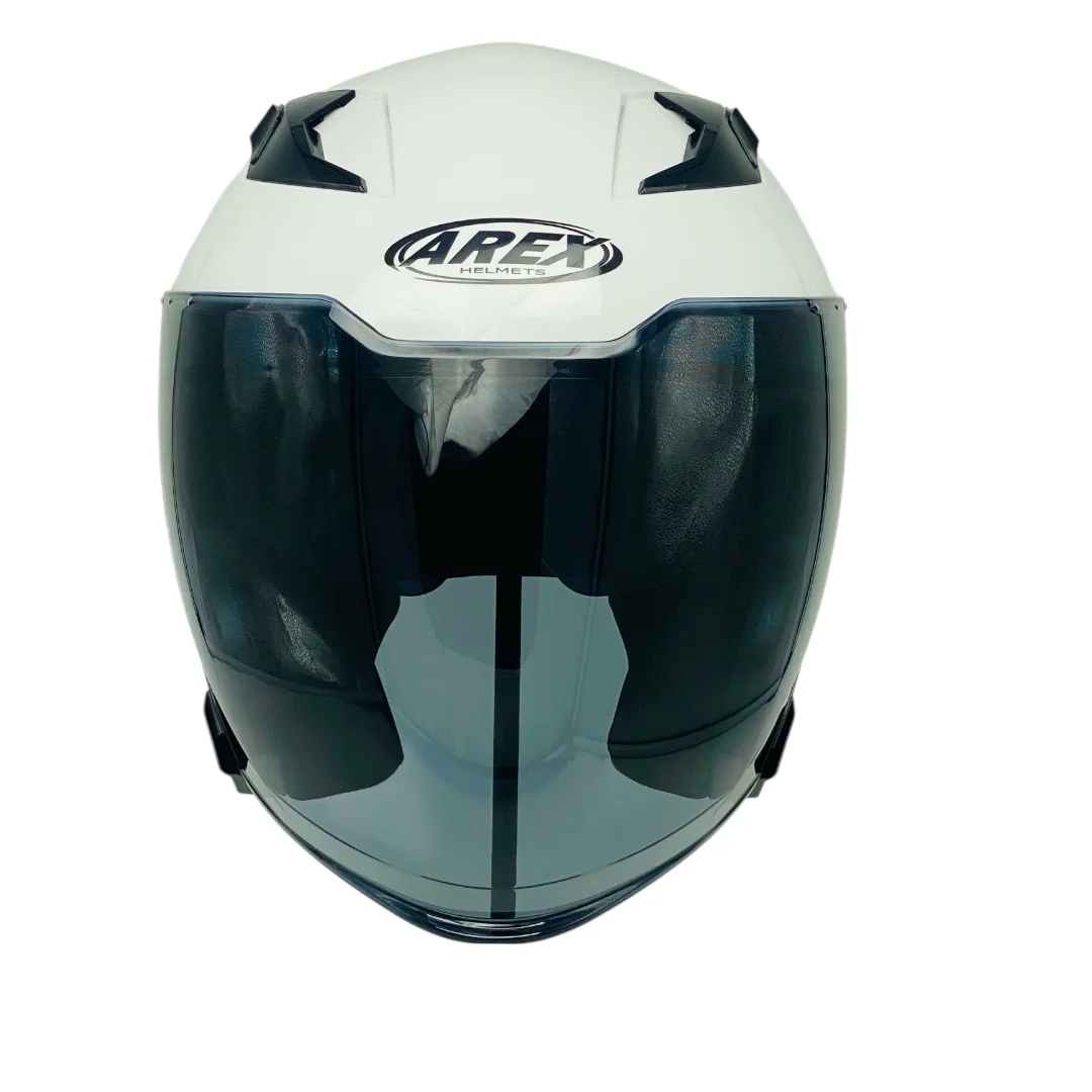 CASCO AREX MR-728 + VISOR CITY BLANCO ROJO