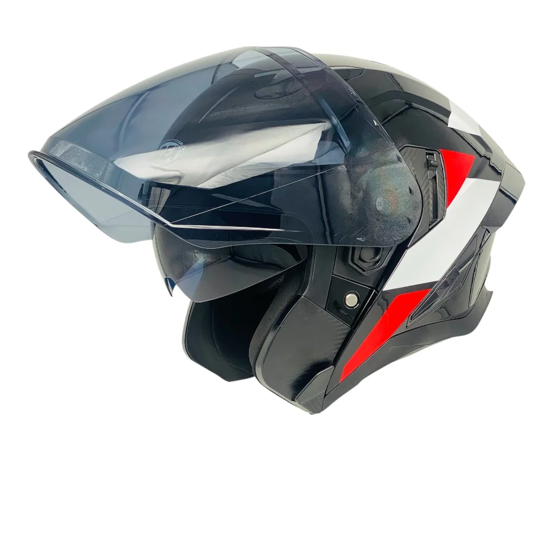 CASCO AREX MR-728 + VISOR CITY NEGRO BLANCO