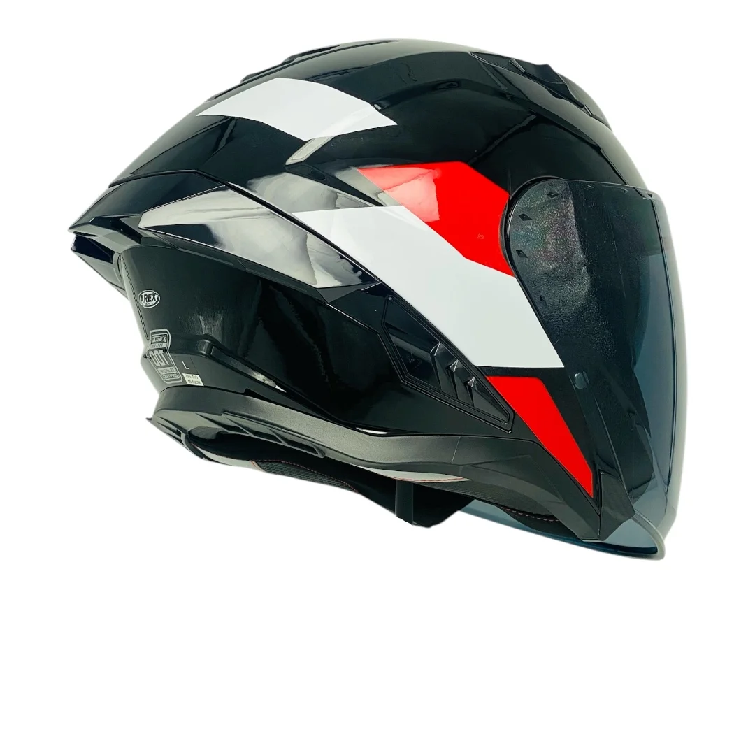 CASCO AREX MR-728 + VISOR CITY NEGRO BLANCO