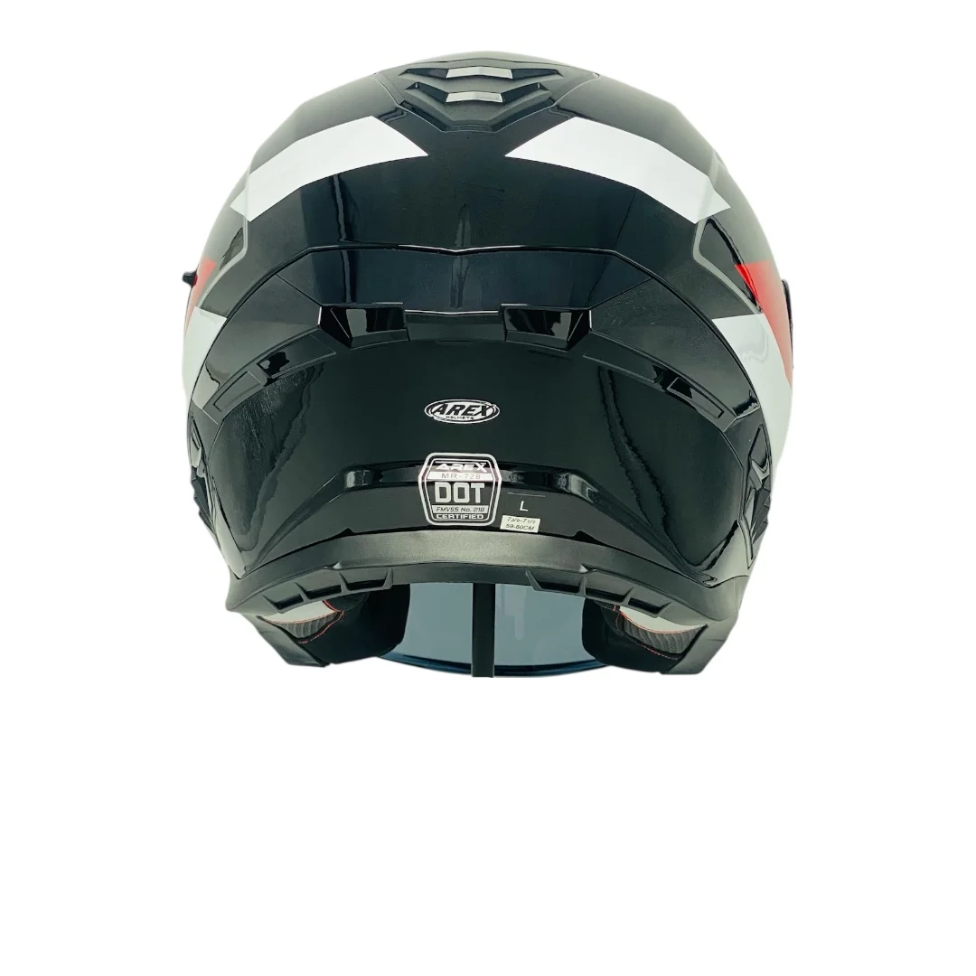 CASCO AREX MR-728 + VISOR CITY NEGRO BLANCO