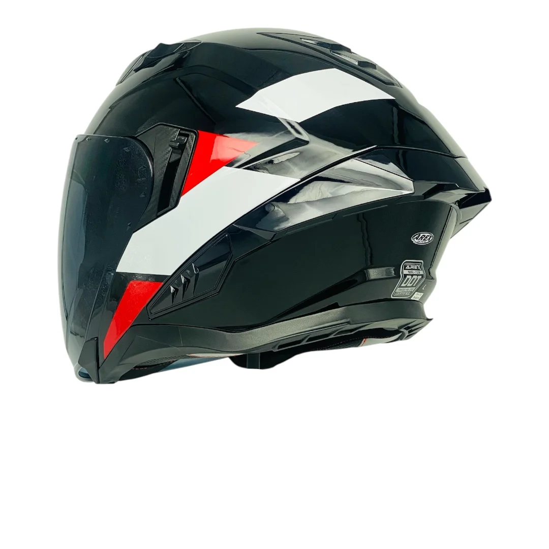 CASCO AREX MR-728 + VISOR CITY NEGRO BLANCO